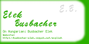 elek busbacher business card